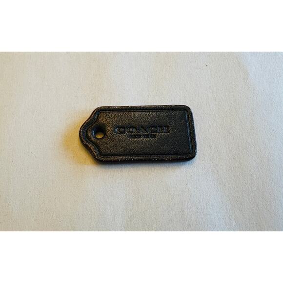 Coach Black Leather Hang Tag FOB Bag Charm (chain not included) - Picture 4 of 4